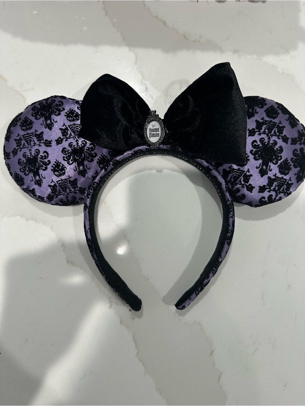 Disney Haunted Mansion Minnie Ears Headband in Purple and Black